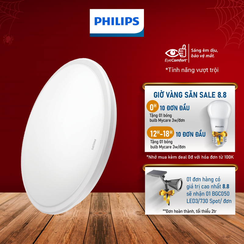 Bộ đèn ốp trần Philips LED tròn CL254 Công suất ánh sáng trắng