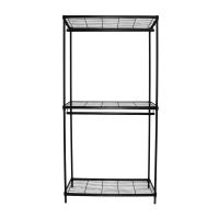 ราวแขวนตั้งพื้น 2 ชั้น พร้อมชั้นวาง เหล็กพ่น KASSA HOME รุ่น LINEAR-LN90-2-6 ขนาด 90 x 45 x 180 ซม.