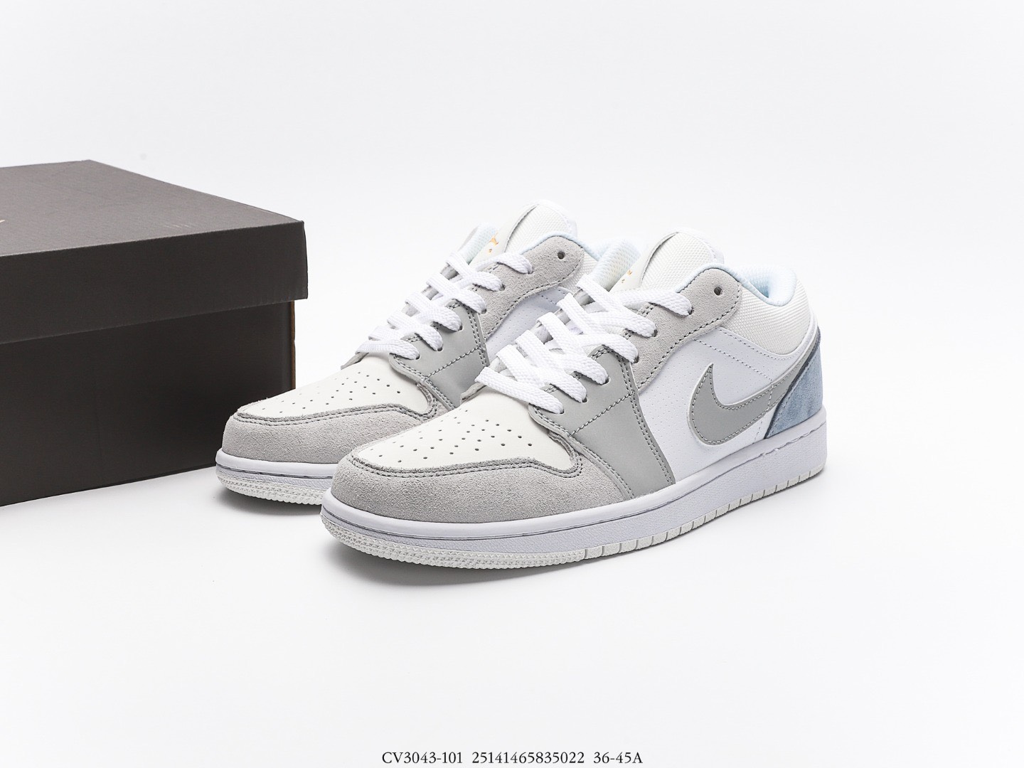 jordan 1 grey white low