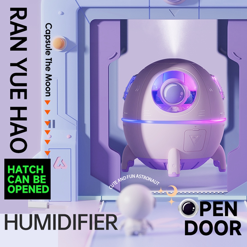 [Waanon]Astronaut Humidifier Portable with LED Light, Aroma Diffuser-USB Powered for Clean and Hydrated Air Cute Design