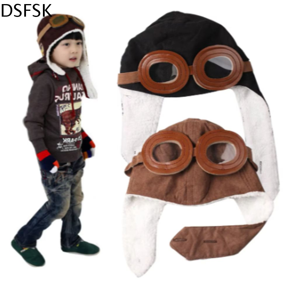 DSFSK Bảo vệ tai Mũ Phi Công trẻ em Thời trang Ấm áp Mũ vành tai trẻ em Bịt Tai Dễ thương Mũ trẻ em mùa đông Dành cho thu đông