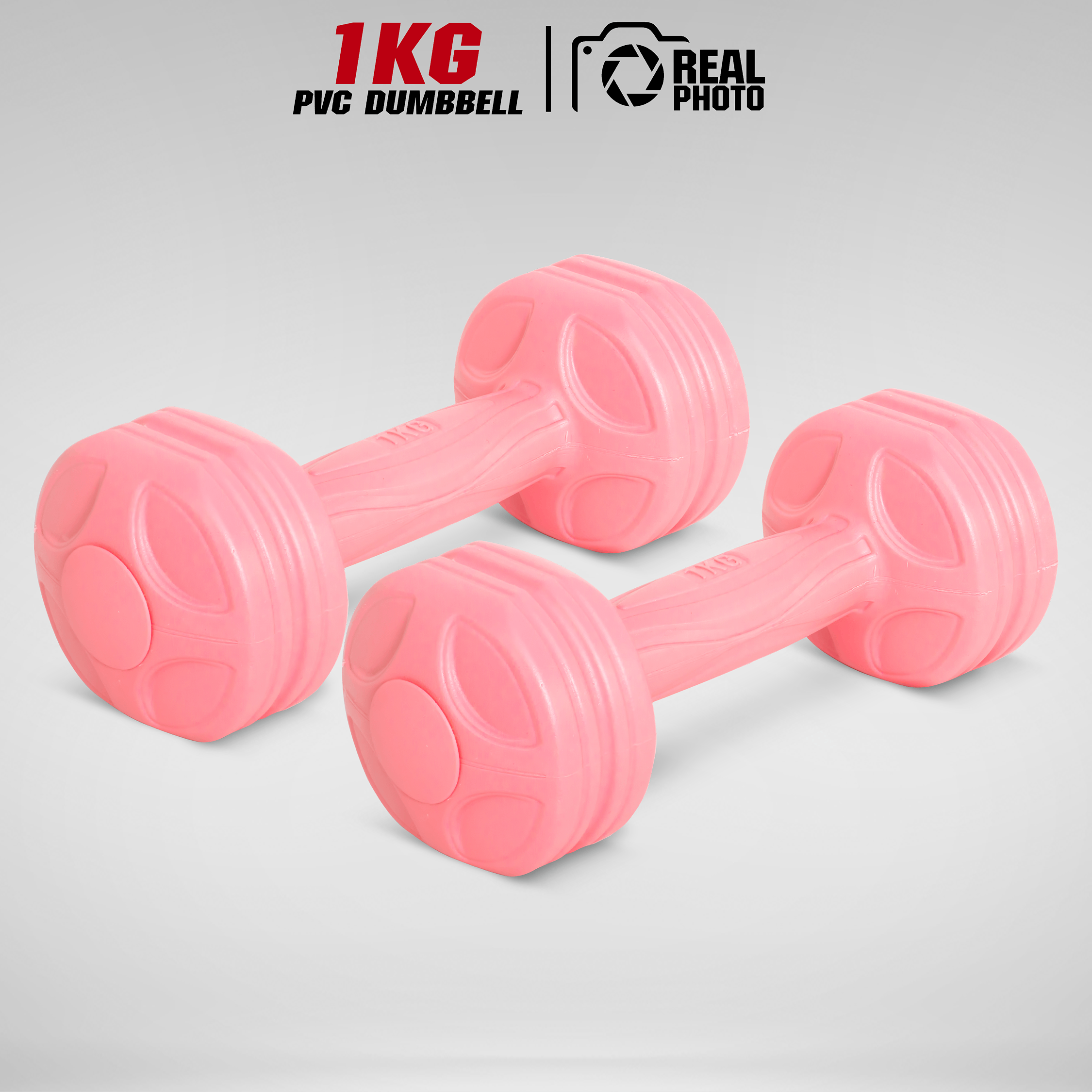 ดัมเบล PVC 1KG (แพ็คคู่) สีชมพู ราคา 236 บาท*ส่งฟรี