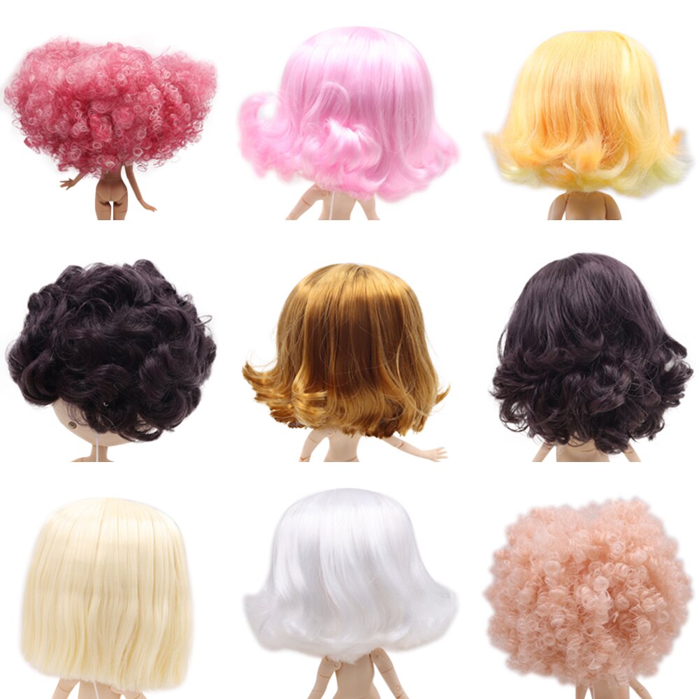 RBL ICY DBS Blyth Doll Scalp Short Hair Afro Wigs Including The Hard