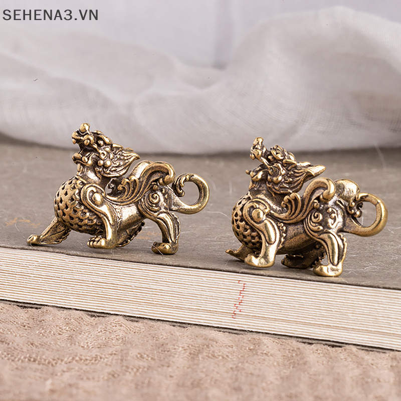 SEHVN 1PC tượng figurine sự giàu có Brass trang trí nội thất thịnh vượng Trung Quốc phong cách trang trí qilin rồng may mắn động vật phong thủy cổ điển