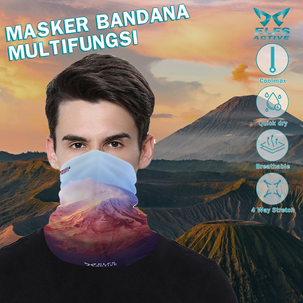 ELFS ACTIVE Masker Bandana UPF 50+ Anti UV Ice Silk Outdoor Neckwear Harga 95,000 rupiah*Gratis Ongkir