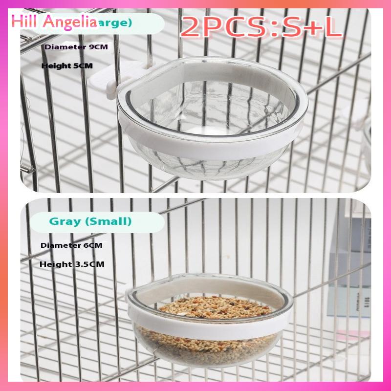 [Hill Angelia] Bird Feeding Bowl Detachable Transparent Bowl Plastic Food Cup For Cage Convenient Hanging Seed Water Feeder For Parrots - 3