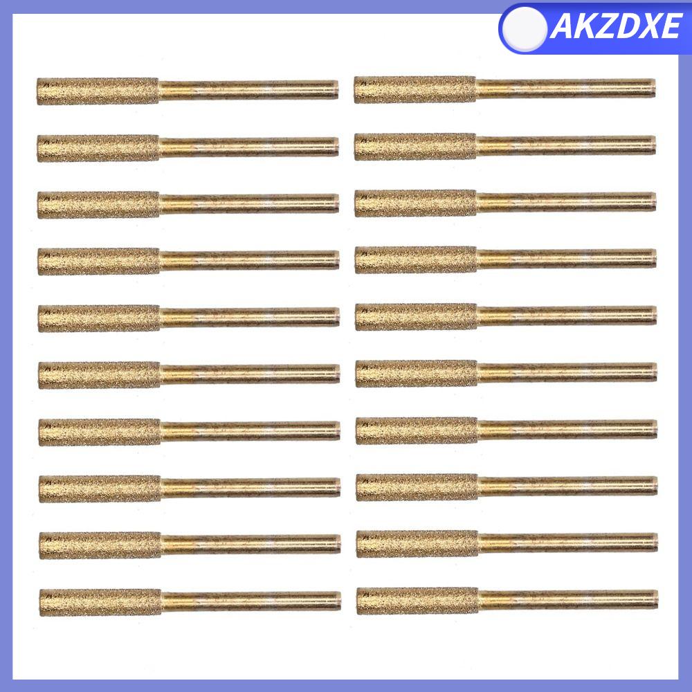 AKZDXE 20 pcs Bạc Đá mài cưa xích 5/32 inch / 4mm Vàng Dũa cưa xích cương Đánh bóng Độ cứng cao Bánh mài cương titan Bảo dưỡng xích máy cưa