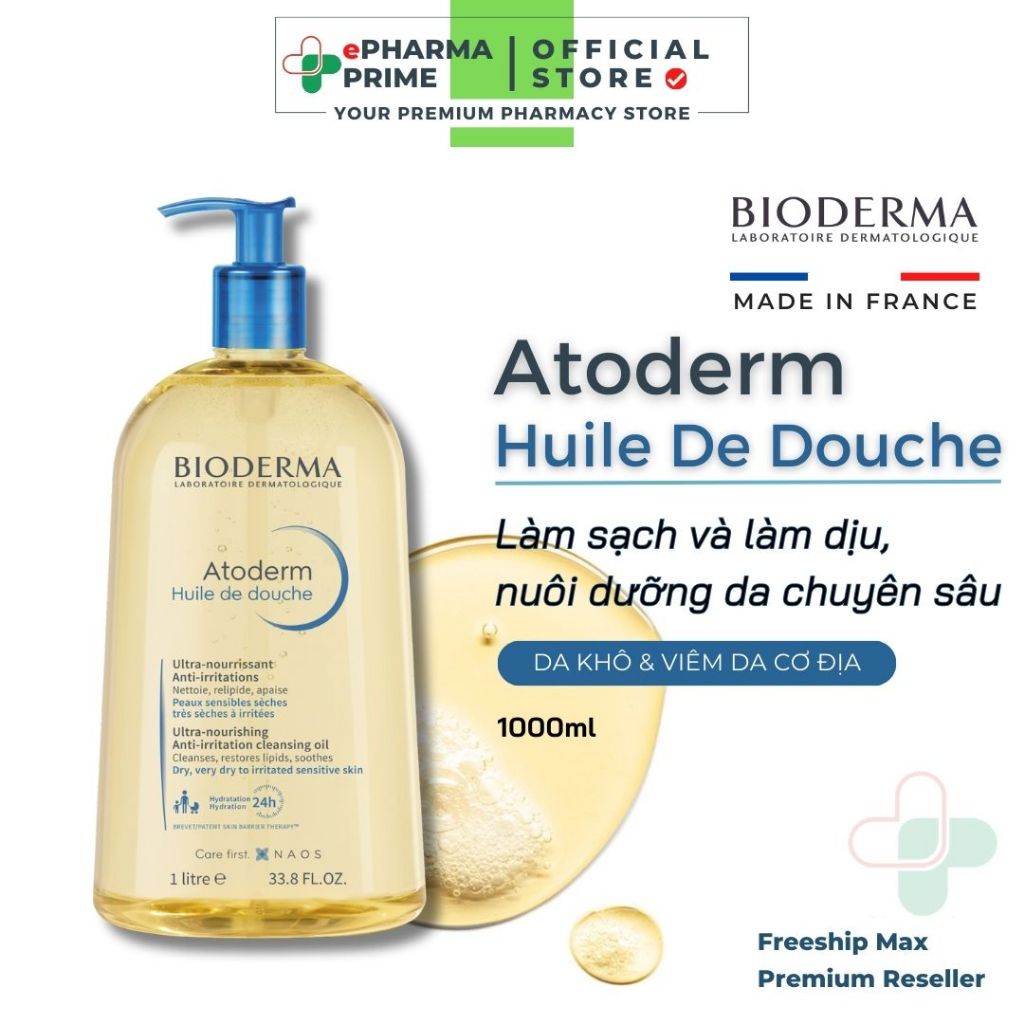 Dầu Tắm Bioderma Atoderm Huile De Douche Làm Dịu Dưỡng Ẩm Cho Da Nhạy Cảm