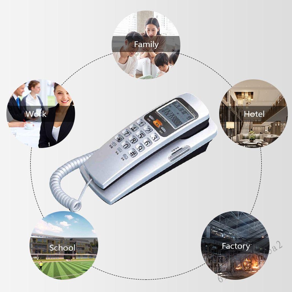 โทรศัพท์บ้านแสดงหมายเลขผู้โทรแบบติดผนัง - โทรศัพท์บ้านในสำนักงานพร้อมการโทรซ้ำหมายเลขล่าสุดและหน่วยความจำ ราคา 306 บาท*ส่งฟรี
