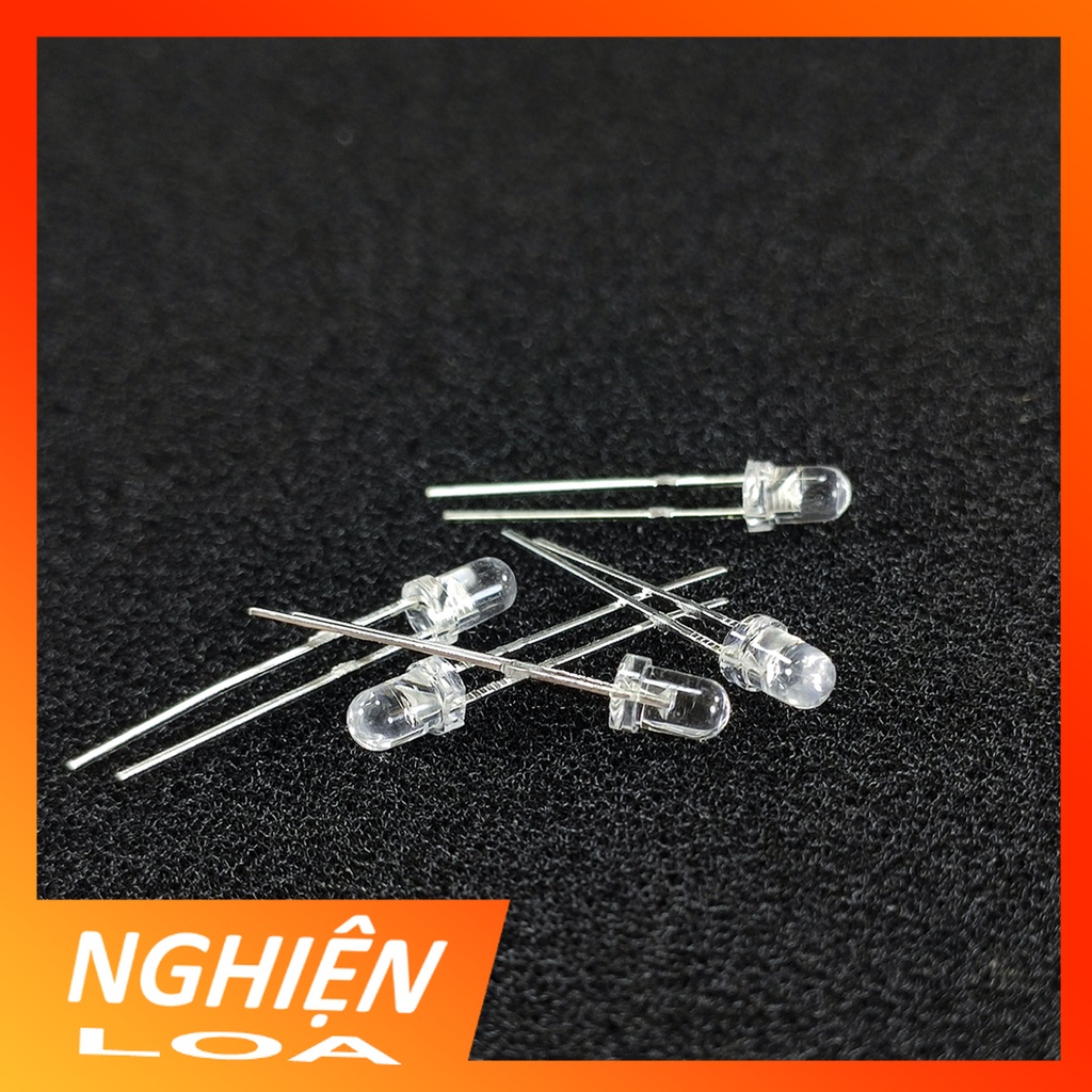 Combo 5 đèn led f3 3mm các màu đỏ lục lam trắng