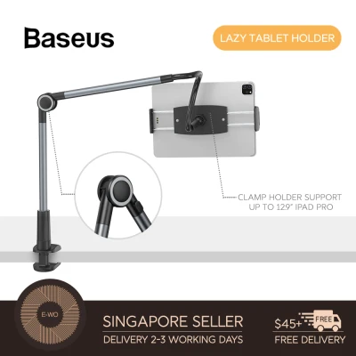 Baseus Phone & iPad Pro Holder, Extension Arm with Clamp Holder suitable for 4.7-12.9 inches universal equipment, New Aluminum Alloy Arm Design Stable Support.