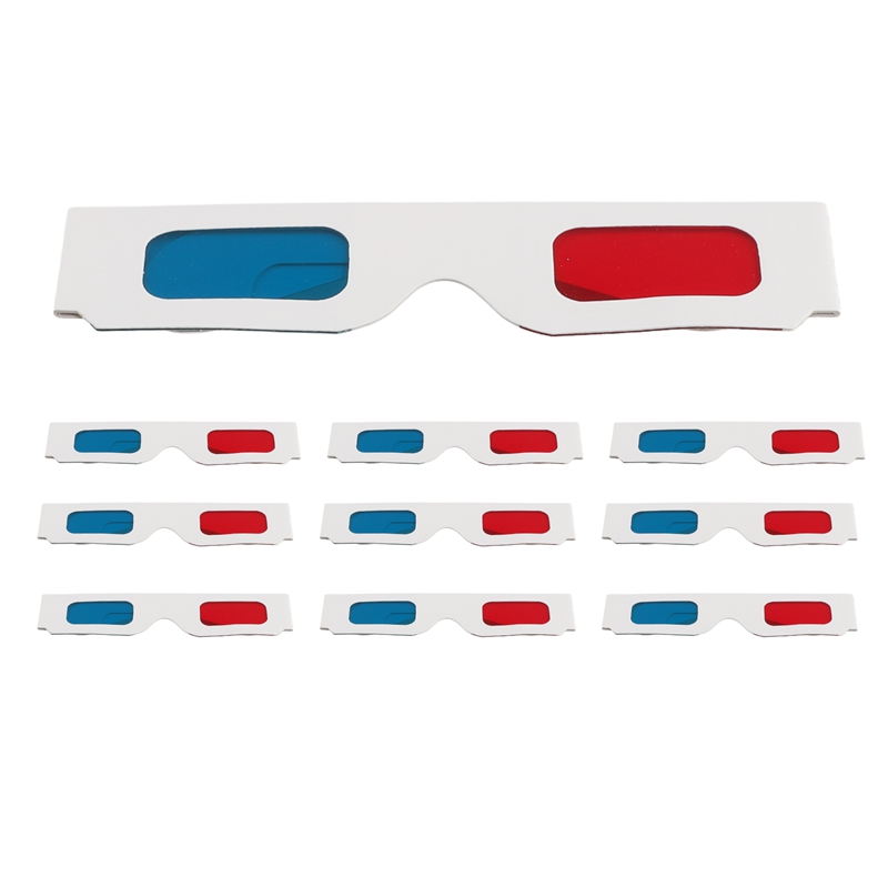 3D Glasses, 10 Pairs Red and Blue Paper Stereo Lenses for Set Anaglyph Paper 3D Glasses ราคา  33 บาท*ส่งฟรี