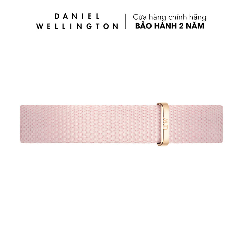 Dây vải nato đồng hồ daniel wellington 10mm khóa màu vàng hồng - cho đồng hồ quadro coral 24mm - dw00200313