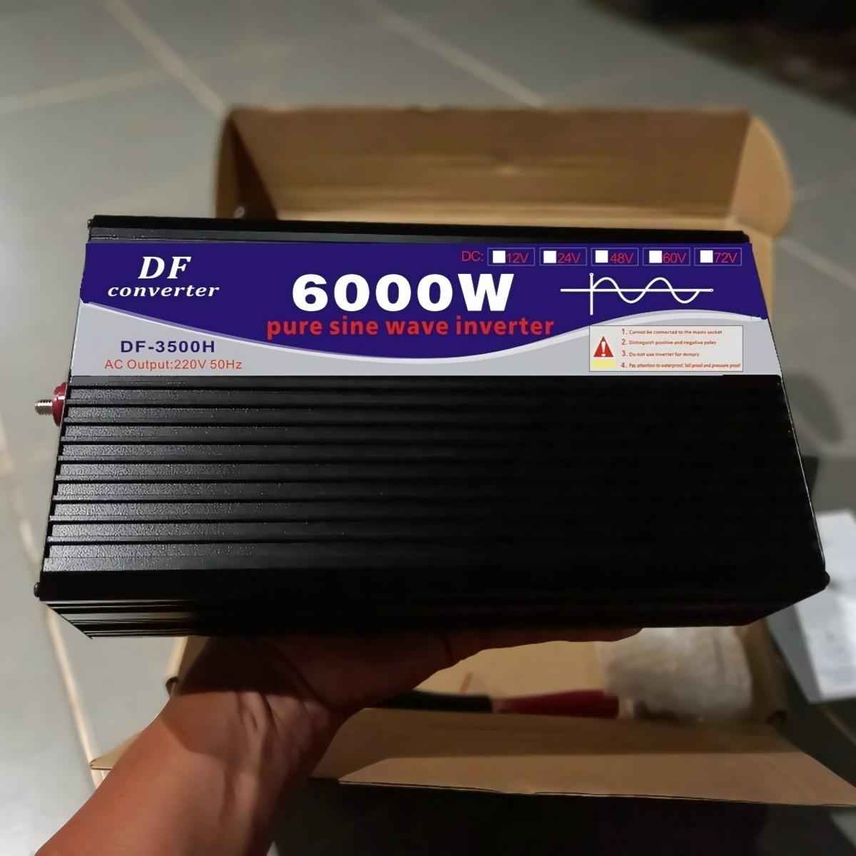 DF6000W อินเวอร์เตอร์ คลื่นไซน์บริสุทธิ์ รุ่น12v 24v to 220v DC เป็น AC pure sine wave inverter ราคา 3,369 บาท*ส่งฟรี