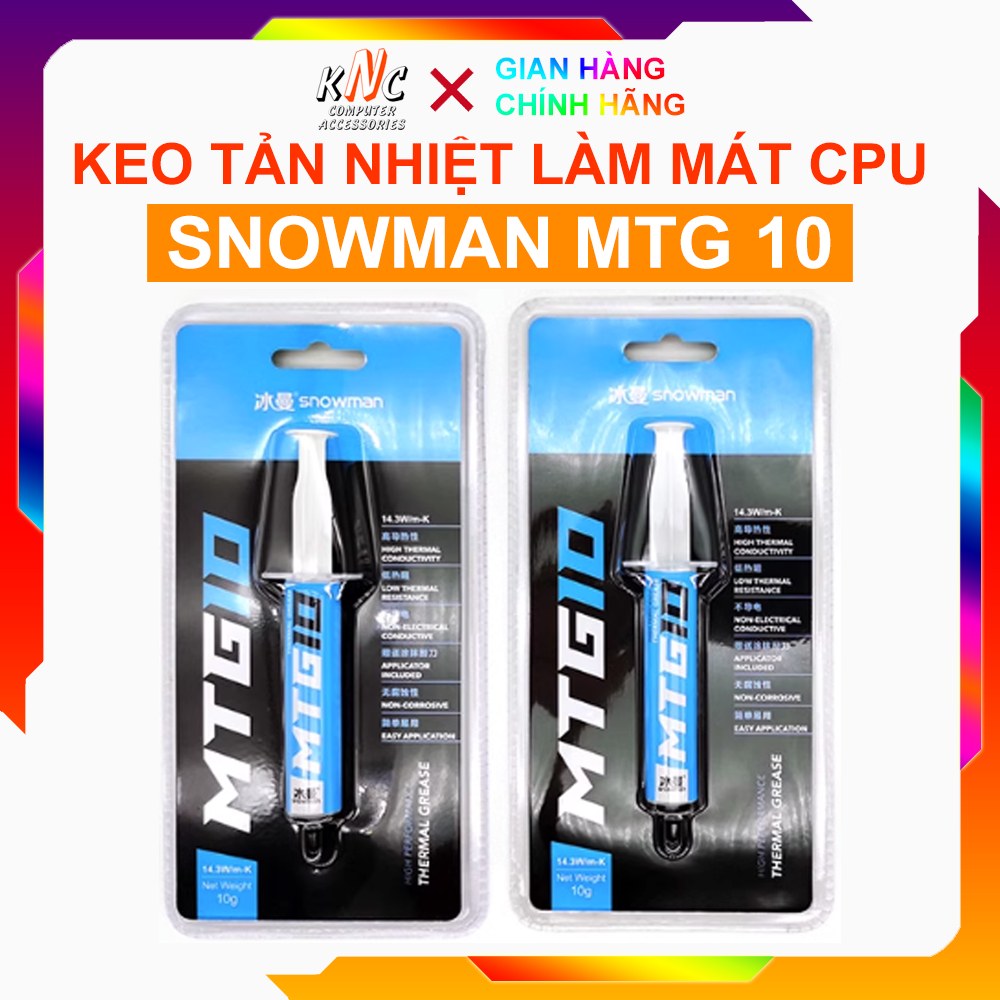 Keo Tản Nhiệt CPU Snowman MTG10 Trọng Lượng 10gr Dẫn Nhiệt 14.3w/mk - Hàng Fullbox