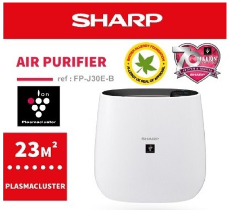 SHARP FP-J30E 23m² BLACK PLASMACLUSTER AIR PURIFIER Singapore