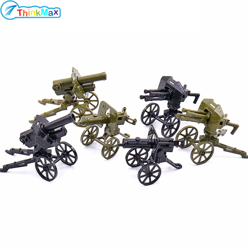 2024New!Minifigure Military Building Blocks Heavy Machine Gun Anti-aircraft Machine Gun Mountain Cannon Toys ราคา 13 บาท*ส่งฟรี