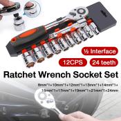 Flyman Ratchet Socket Wrench Set for Cars and Bikes