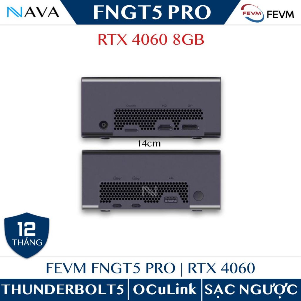 FEVM FNGT5 PRO RTX 4060 Thunderbolt 5 OCuLink eGPU Box  Sạc ngược