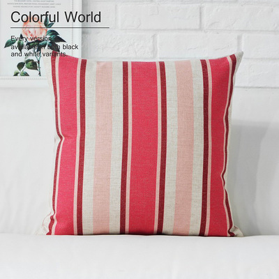 yingke Nordic Rural Coral Pink Rose Home Decor Pillow Plaid And Stripers Linen Cotton Cushion Decorative Throw Pillows