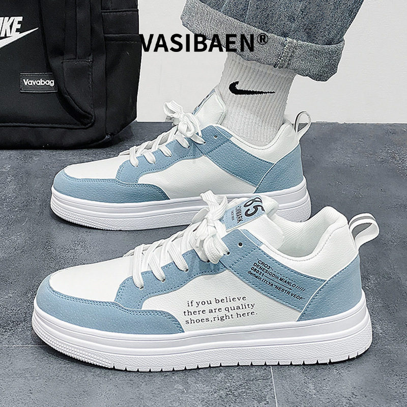 Giày thể thao Men's xu hướng vasibaen thường ngày có đế lưới thoáng khí và PU, thiết kế ghép mảnh sành điệu cho mặc hàng ngày và thể thao
