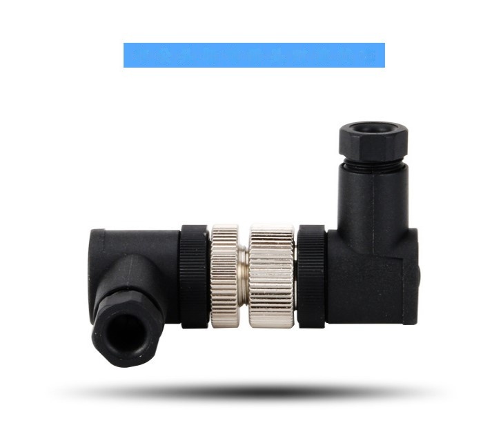 [M12] Đầu Nối Cảm Biến Chống Nước IP67 | 4/5/8/12 Lõi Đầu Thẳng/Góc/Flange | Tự Động Hóa Công Nghiệp - Cái 8 lõi vuông góc
