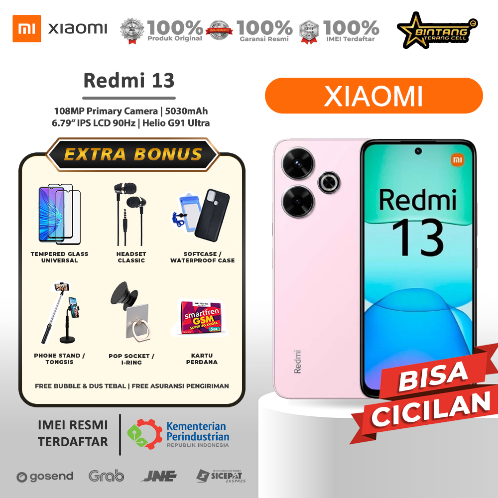 xiaomi redmi 13 nfc ram 8/256gb ram 8/128gb garansi resmi Harga  1,898,000 Ringgit*Penghantaran Percuma