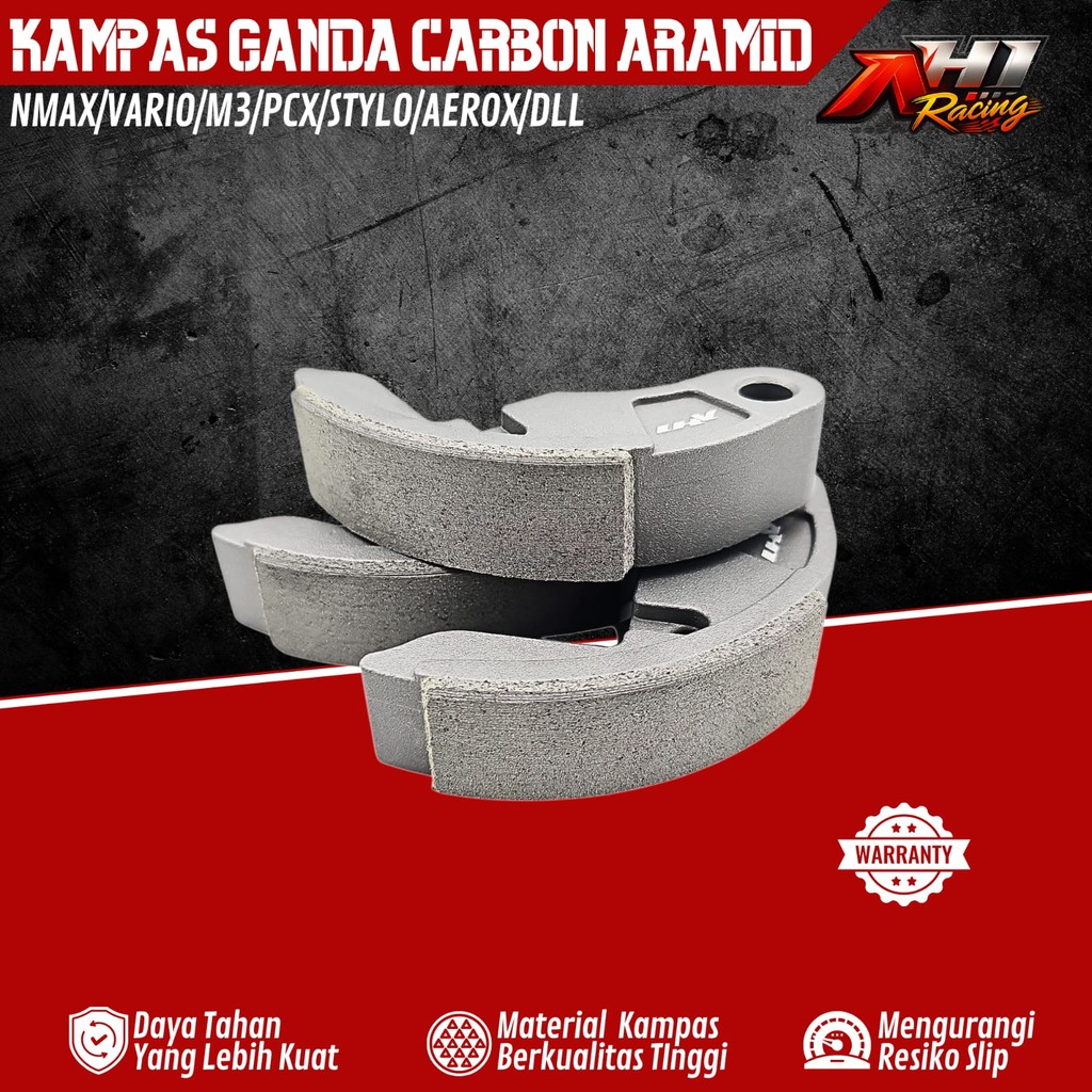 Double Carbon Aramid Ah1 Racing Vario 110 125 150 160 Pcx Adv 150 160 Stylo Scoopy Beat Genio Nmax Aerox Lexi Mio M3 Mio Z Fino 125 Xride 125 Soul Gt 125 Mio Gear Freego Mio J Mio Gt Fazzio Filano Original Harga 126,900 rupiah*Gratis Ongkir