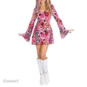 Vintage Hippy Flower Dress Costume for Cosplay Party-Gogo