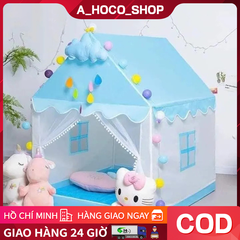 Lều cho bé Lều công chúa Lều hoàng tử hàng loại 1 khung nhựa ABS vải dù siêu bền-blue