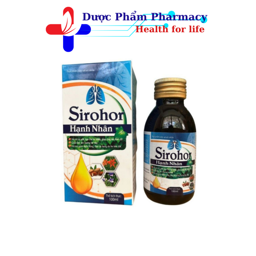 Sirohor Hạnh Nhân Thảo dượᴄ Giảm Ho, Bổ Phế, Khản Tiếng Kéo Dài - Chai 100ml