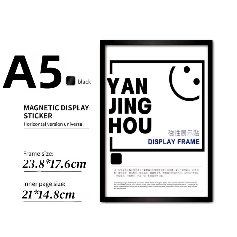 PVC Magnetic A4 A5 A6 display hanging wall perforation-free picture frame protection picture frame Graduation certificate Business license BIR holder