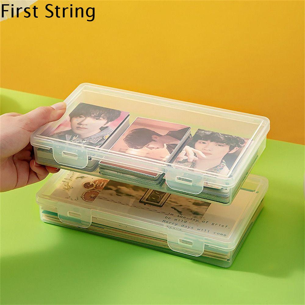 FIRST STRING Hộp đựng trong suốt Ví đựng thẻ ảnh Sức chứa lớn Trong suốt Sắp xếp Bộ sưu tập thẻ Đồ dùng văn phòng Chống bụi Hộp đựng ảnh thần tượng Thẻ nhỏ