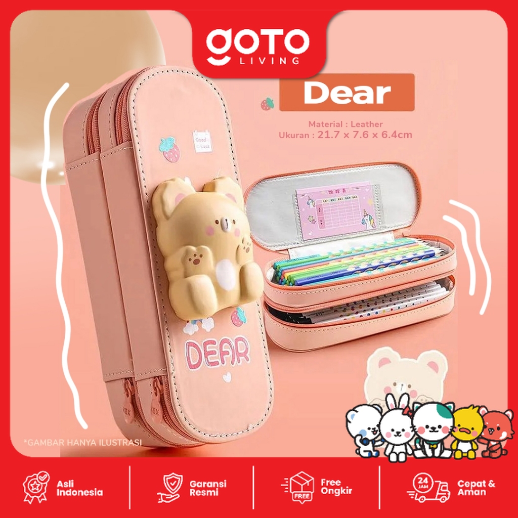 Goto Talia 3D Squishy Pencil Case Tempat Pensil Anak Perempuan