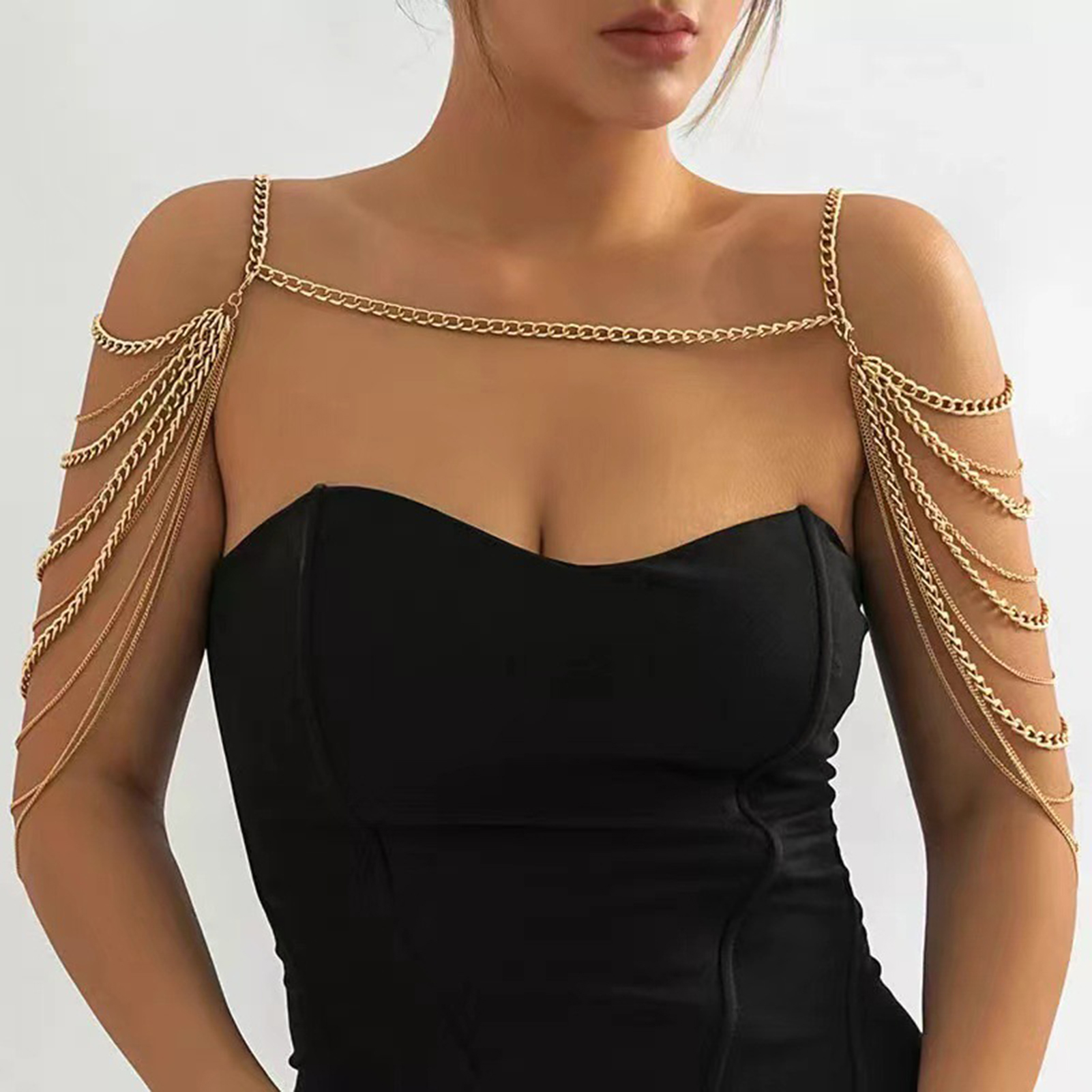 Wedding Anniversary Body Chain Body Chain Jewelry for Parties Sexy Multi-layered Tassel Body Chain for Nightclub Party and Date Night Celebrity Style Shoulder Jewelry for Women