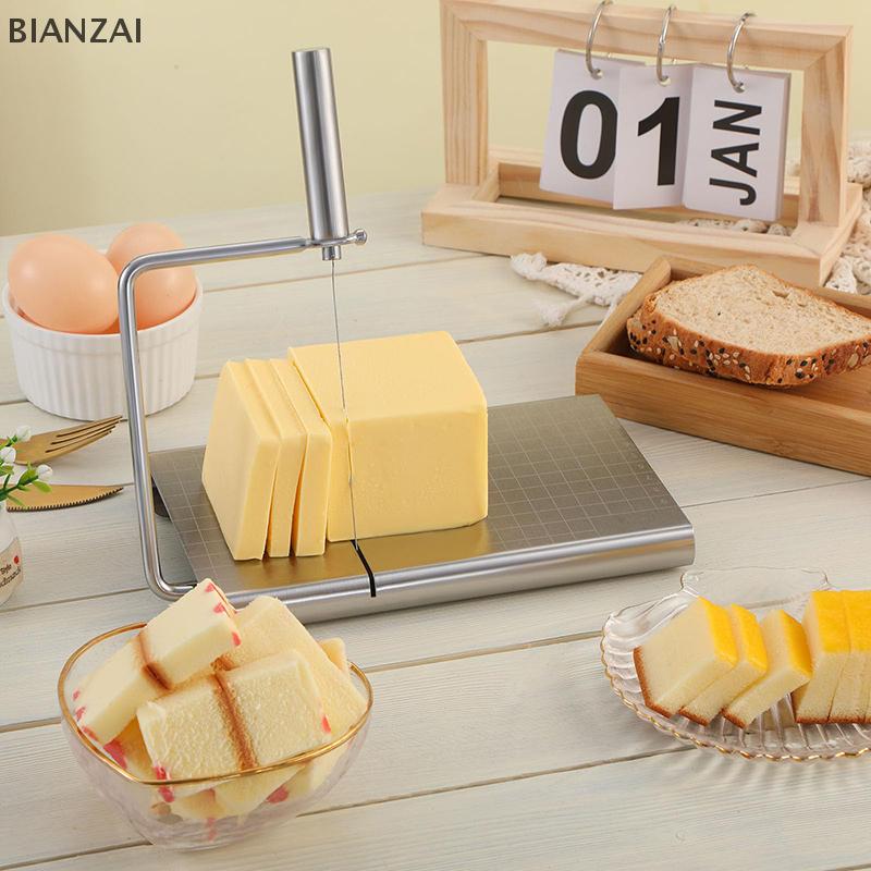 BIANZAI Thép không gỉ pho mát Slicer với thay thế cắt dây cắt xúc xích và ham cắt dao phụ kiện nhà bếp công cụ