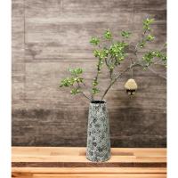 Lọ hoa gốm sứ men sần đốm dáng trụ côn cao 29cm - Bình cắm hoa nghệ thuật decor bàn trà mộc mạc