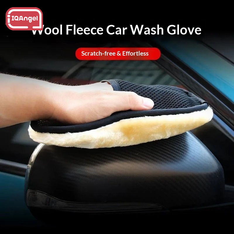 IQANGEL Soft Faux Wool Car Cleaning Glove for Polishing, Waxing and Interior Detailing ราคา 31 บาท*ส่งฟรี