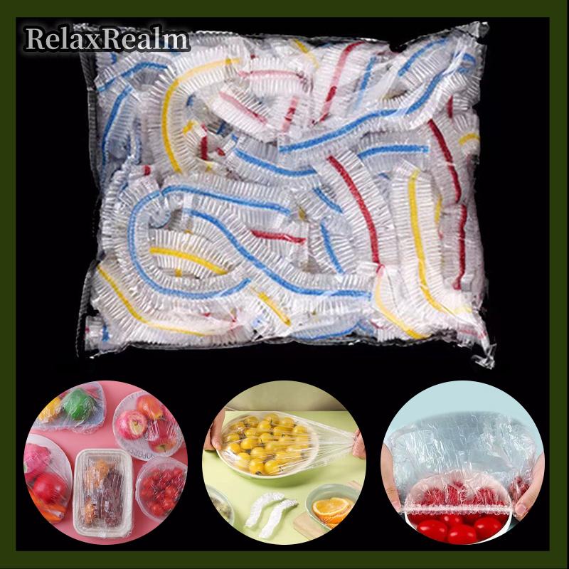 RelaxRealm 100 200 300pcs cấp thực phẩm Trái Cây tươi-giữ túi nhựa phụ kiện nhà bếp đầy màu sắc saran bọc thực phẩm dùng một lần Bìa