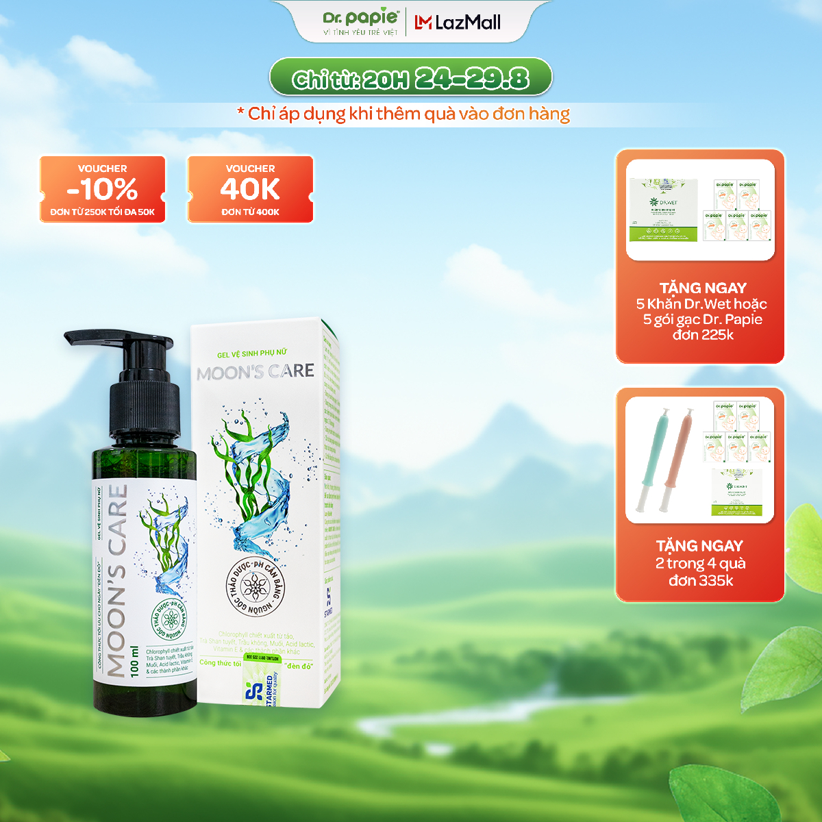 Dung dịch vệ sinh phụ nữ moon's care thành phần thiên nhiên ngăn ngừa viêm nhiễm nấm ngứa