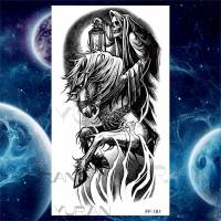 【HBESTY Magic Tattoo】Large Scary Temporary Tattoos For Men Women Realistic Wolf Forest Lion Tiger Vampire Compass Fake Tattoo Sticker Arm Body Tatoos