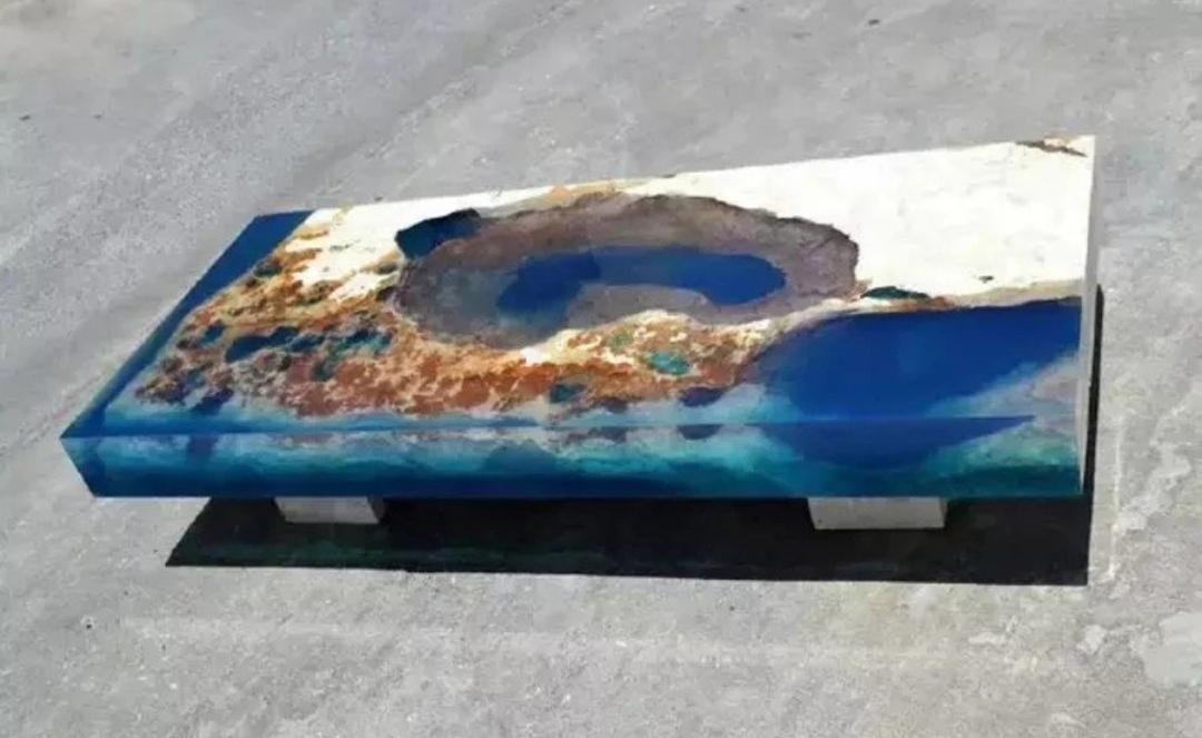 Resin river wood table