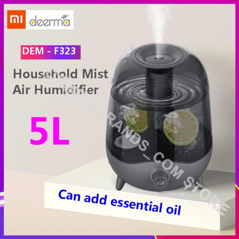 100% Original Deerma DEM - F323 5L Ultrasonic Mute Household Air Humidifier for Bedroom Office(Whte/Black) Singapore