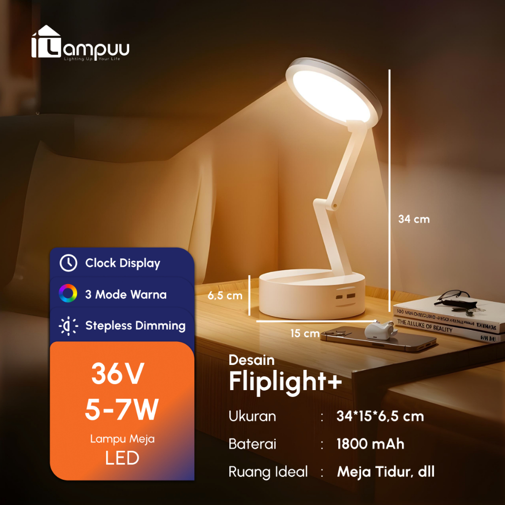 MIMOON Lampu Belajar Lampu Belajar Jepit Lampu Belajar Portable Charger Led LED Anti Silau USB Colokan