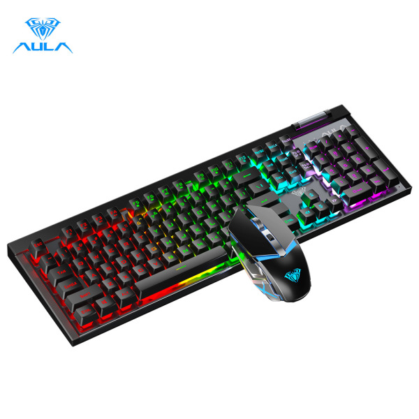 AULA T610 Wireless Gaming keyboard and Gaming Mouse Combo Rechargeable Mechanical Cool Lighting Ergonomics Singapore