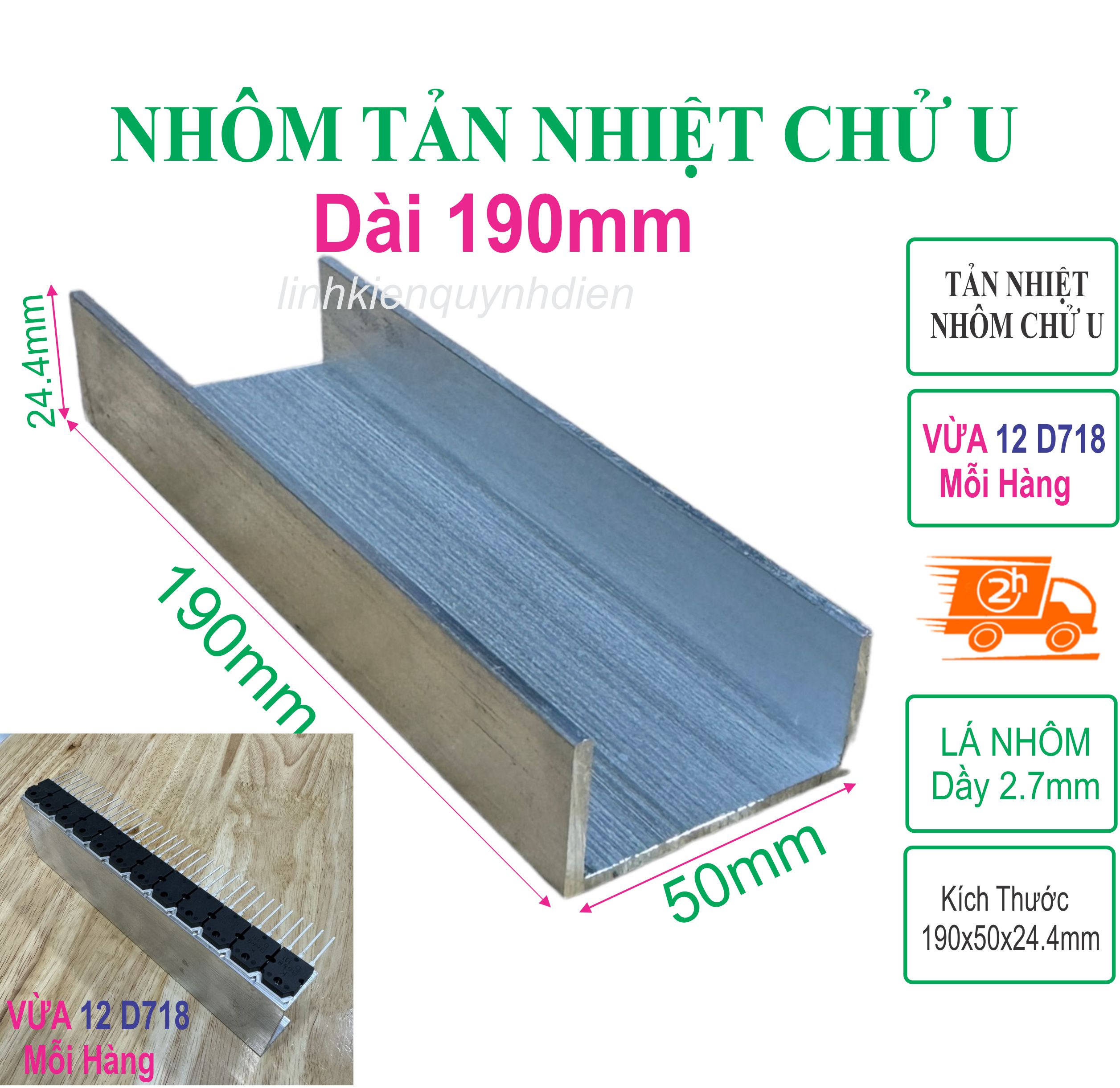 U-Shaped Aluminum Heat Sink 190mm Long - Linhkienquynhdien Giá 57,000 Đồng*Miễn phí vận chuyển