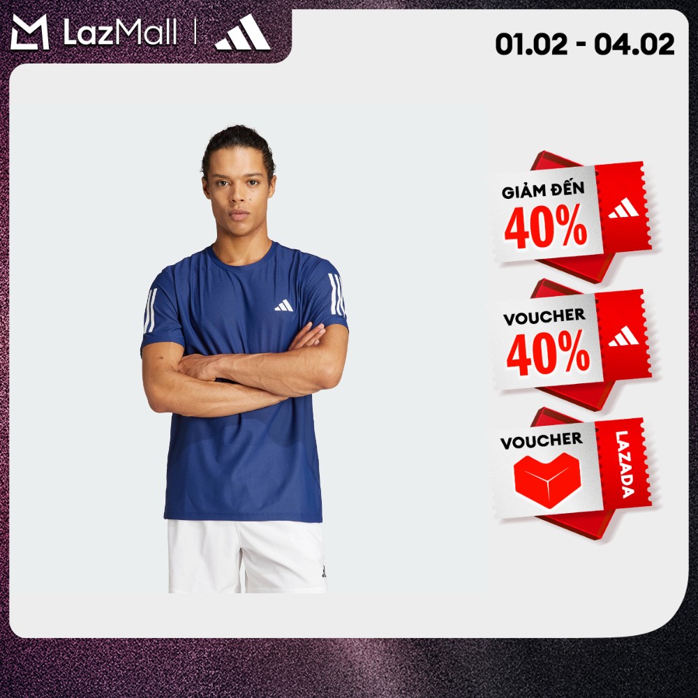 adidas Chạy Áo Thun Own the Run Nam Màu xanh da trời IN1502