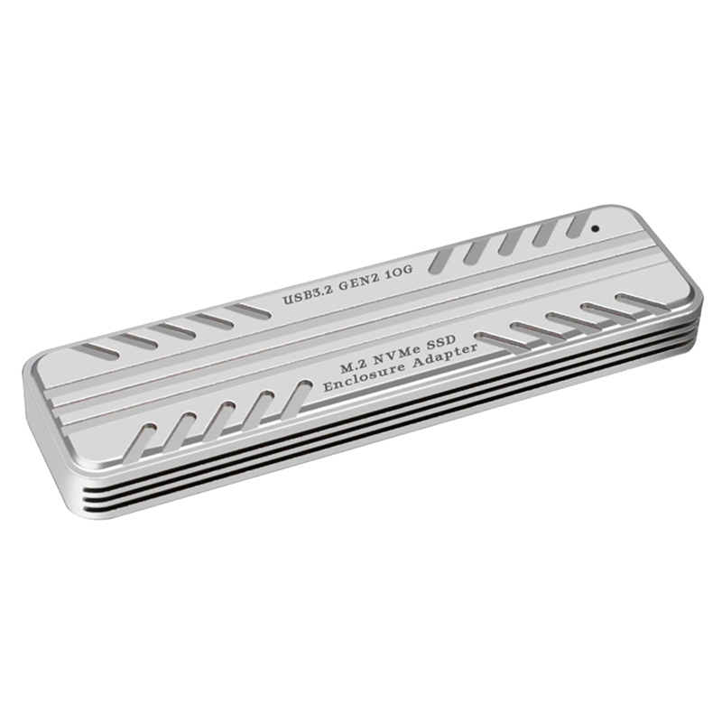 (XAWS) 1 PCS M.2 NVMe Solid State Drive External Enclosure Silver 10Gbps HDD Storage Box USB 3.2 Gen2 Hard Drive Case for SSD 2242/2260/2280