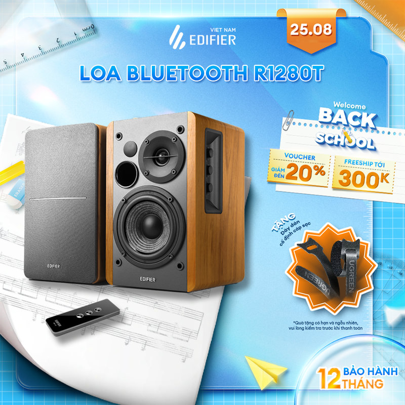 Loa bookshelf 2.0 edifier r1280t | vỏ gỗ cổ điển | đầu vào rca kép | bảo hành 12 tháng