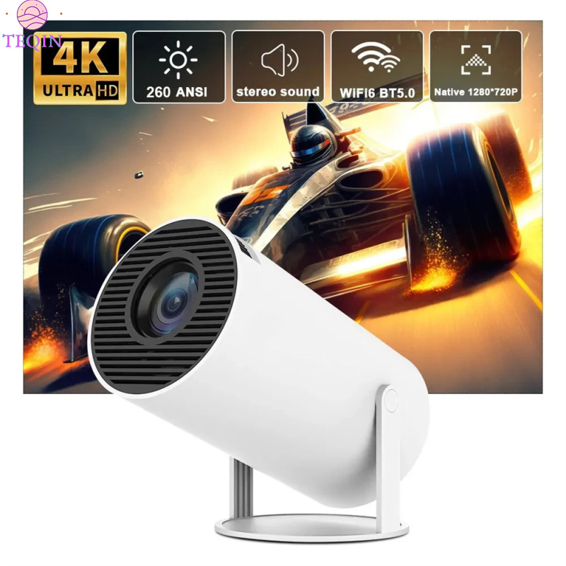 TEQIN HY300 PRO Movie Projector Home Theater Dual WIFI 6 Projector 1080P Movie Video Projector Compatible For Android 11 System ราคา 3,564 บาท*ส่งฟรี